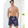 imageSILKWORLD Mens Swim Trunks Quick Dry Swimming Shorts with Compression Liner and Zipper Pockets7Navy Flamingo