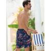 imageSILKWORLD Mens Swim Trunks Quick Dry Swimming Shorts with Compression Liner and Zipper Pockets7Navy Flamingo