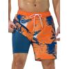 imageSILKWORLD Mens Swim Trunks Quick Dry Swimming Shorts with Compression Liner and Zipper Pockets7Orange Coconut Tree