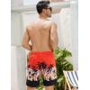 imageSILKWORLD Mens Swim Trunks Quick Dry Swimming Shorts with Compression Liner and Zipper Pockets7Orange Gradient Coconut Tree