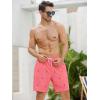 imageSILKWORLD Mens Swim Trunks Quick Dry Swimming Shorts with Compression Liner and Zipper Pockets7Pink Anchor