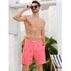 imageSILKWORLD Mens Swim Trunks Quick Dry Swimming Shorts with Compression Liner and Zipper Pockets7Pink Anchor