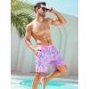 imageSILKWORLD Mens Swim Trunks Quick Dry Swimming Shorts with Compression Liner and Zipper Pockets7Pink Turtle