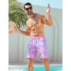 imageSILKWORLD Mens Swim Trunks Quick Dry Swimming Shorts with Compression Liner and Zipper Pockets7Pink Turtle