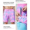 imageSILKWORLD Mens Swim Trunks Quick Dry Swimming Shorts with Compression Liner and Zipper Pockets7Pink Turtle