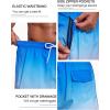 imageSILKWORLD Mens Swim Trunks with Compression Liner 2 in 1 Quick Dry Bathing Suit Beach Shorts with Zipper PocketsA03 Blue Pink Gradient