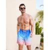 imageSILKWORLD Mens Swim Trunks with Compression Liner 2 in 1 Quick Dry Bathing Suit Beach Shorts with Zipper PocketsA03 Blue Pink Gradient