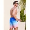 imageSILKWORLD Mens Swim Trunks with Compression Liner 2 in 1 Quick Dry Bathing Suit Beach Shorts with Zipper PocketsA03 Blue Pink Gradient