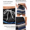 imageSILKWORLD Mens Swim Trunks with Compression Liner 2 in 1 Quick Dry Bathing Suit Beach Shorts with Zipper PocketsA04 Tibetan Blue Stripes