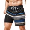 imageSILKWORLD Mens Swim Trunks with Compression Liner 2 in 1 Quick Dry Bathing Suit Beach Shorts with Zipper PocketsA04 Tibetan Blue Stripes