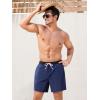 imageSILKWORLD Mens Swim Trunks with Compression Liner 2 in 1 Quick Dry Bathing Suit Beach Shorts with Zipper PocketsA06 Navy