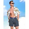 imageSILKWORLD Mens Swim Trunks with Compression Liner 2 in 1 Quick Dry Bathing Suit Beach Shorts with Zipper PocketsA07 Charcoal Gray