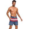 imageSILKWORLD Mens Swim Trunks with Compression Liner 2 in 1 Quick Dry Bathing Suit Beach Shorts with Zipper PocketsAmerican Flag