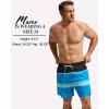 imageSILKWORLD Mens Swim Trunks with Compression Liner 2 in 1 Quick Dry Bathing Suit Beach Shorts with Zipper PocketsBlack  Blue Stripes
