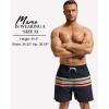 imageSILKWORLD Mens Swim Trunks with Compression Liner 2 in 1 Quick Dry Bathing Suit Beach Shorts with Zipper PocketsBlack Stripes
