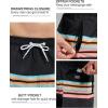 imageSILKWORLD Mens Swim Trunks with Compression Liner 2 in 1 Quick Dry Bathing Suit Beach Shorts with Zipper PocketsBlack Stripes