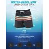 imageSILKWORLD Mens Swim Trunks with Compression Liner 2 in 1 Quick Dry Bathing Suit Beach Shorts with Zipper PocketsBlack Stripes