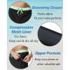 imageSILKWORLD Mens Swim Trunks with Compression Liner 2 in 1 Quick Dry Bathing Suit Beach Shorts with Zipper PocketsBlackgreen Waistband