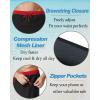imageSILKWORLD Mens Swim Trunks with Compression Liner 2 in 1 Quick Dry Bathing Suit Beach Shorts with Zipper PocketsBlackred Waistband