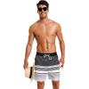 imageSILKWORLD Mens Swim Trunks with Compression Liner 2 in 1 Quick Dry Bathing Suit Beach Shorts with Zipper PocketsBlackwhite Stripes