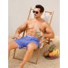 imageSILKWORLD Mens Swim Trunks with Compression Liner 2 in 1 Quick Dry Bathing Suit Beach Shorts with Zipper PocketsBlue Vertical Stripes