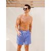 imageSILKWORLD Mens Swim Trunks with Compression Liner 2 in 1 Quick Dry Bathing Suit Beach Shorts with Zipper PocketsBlue Vertical Stripes