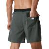 imageSILKWORLD Mens Swim Trunks with Compression Liner 2 in 1 Quick Dry Bathing Suit Beach Shorts with Zipper PocketsDark Gray