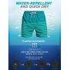 imageSILKWORLD Mens Swim Trunks with Compression Liner 2 in 1 Quick Dry Bathing Suit Beach Shorts with Zipper PocketsDark Green Stripes