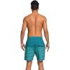 imageSILKWORLD Mens Swim Trunks with Compression Liner 2 in 1 Quick Dry Bathing Suit Beach Shorts with Zipper PocketsDark Green Stripes