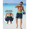 imageSILKWORLD Mens Swim Trunks with Compression Liner 2 in 1 Quick Dry Bathing Suit Beach Shorts with Zipper PocketsDark Navy
