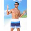 imageSILKWORLD Mens Swim Trunks with Compression Liner 2 in 1 Quick Dry Bathing Suit Beach Shorts with Zipper PocketsGradient White Blue Navy