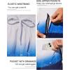 imageSILKWORLD Mens Swim Trunks with Compression Liner 2 in 1 Quick Dry Bathing Suit Beach Shorts with Zipper PocketsGradient White Blue Navy