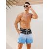 imageSILKWORLD Mens Swim Trunks with Compression Liner 2 in 1 Quick Dry Bathing Suit Beach Shorts with Zipper PocketsGradientblackblue