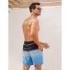 imageSILKWORLD Mens Swim Trunks with Compression Liner 2 in 1 Quick Dry Bathing Suit Beach Shorts with Zipper PocketsGradientblackblue