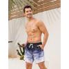 imageSILKWORLD Mens Swim Trunks with Compression Liner 2 in 1 Quick Dry Bathing Suit Beach Shorts with Zipper PocketsGradientblackgray