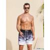imageSILKWORLD Mens Swim Trunks with Compression Liner 2 in 1 Quick Dry Bathing Suit Beach Shorts with Zipper PocketsGradientblackgray