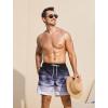 imageSILKWORLD Mens Swim Trunks with Compression Liner 2 in 1 Quick Dry Bathing Suit Beach Shorts with Zipper PocketsGradientblackgray