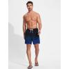 imageSILKWORLD Mens Swim Trunks with Compression Liner 2 in 1 Quick Dry Bathing Suit Beach Shorts with Zipper PocketsGradientblacknavy Blue