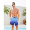 imageSILKWORLD Mens Swim Trunks with Compression Liner 2 in 1 Quick Dry Bathing Suit Beach Shorts with Zipper PocketsGradientblue