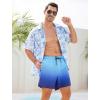 imageSILKWORLD Mens Swim Trunks with Compression Liner 2 in 1 Quick Dry Bathing Suit Beach Shorts with Zipper PocketsGradientblue