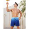imageSILKWORLD Mens Swim Trunks with Compression Liner 2 in 1 Quick Dry Bathing Suit Beach Shorts with Zipper PocketsGradientblue Pinstripe