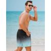 imageSILKWORLD Mens Swim Trunks with Compression Liner 2 in 1 Quick Dry Bathing Suit Beach Shorts with Zipper PocketsGradientnavy Blue