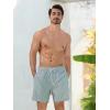 imageSILKWORLD Mens Swim Trunks with Compression Liner 2 in 1 Quick Dry Bathing Suit Beach Shorts with Zipper PocketsGraywhite Vertical Stripe
