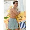 imageSILKWORLD Mens Swim Trunks with Compression Liner 2 in 1 Quick Dry Bathing Suit Beach Shorts with Zipper PocketsGraywhite Vertical Stripe