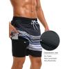 imageSILKWORLD Mens Swim Trunks with Compression Liner 2 in 1 Quick Dry Bathing Suit Beach Shorts with Zipper PocketsGraywhiteblue