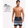 imageSILKWORLD Mens Swim Trunks with Compression Liner 2 in 1 Quick Dry Bathing Suit Beach Shorts with Zipper PocketsGraywhiteblue