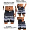 imageSILKWORLD Mens Swim Trunks with Compression Liner 2 in 1 Quick Dry Bathing Suit Beach Shorts with Zipper PocketsGraywhiteblue