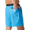 imageSILKWORLD Mens Swim Trunks with Compression Liner 2 in 1 Quick Dry Bathing Suit Beach Shorts with Zipper PocketsLight Blue