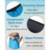 imageSILKWORLD Mens Swim Trunks with Compression Liner 2 in 1 Quick Dry Bathing Suit Beach Shorts with Zipper PocketsLight Blue