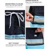 imageSILKWORLD Mens Swim Trunks with Compression Liner 2 in 1 Quick Dry Bathing Suit Beach Shorts with Zipper PocketsNavy  Yellow Stripes